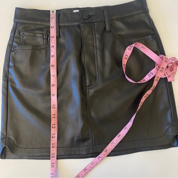 Pistola || Rumi Vegan Leather Mini Skirt Tulip Dolphin Hem Black 26 - Picture 8 of 8